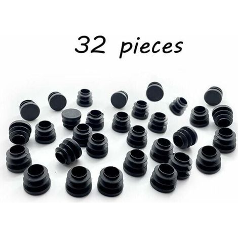 16mm Bouchon de Chaise 32 pièces Embout pour Chaise Bouchon en Plastique Rond Embout Bouchons pour Tube de Chaise Bouchon Pied de Chasie Pied de Chaise Protection (1/5)