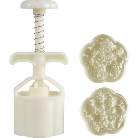 Moule à gâteau de lune en plastique pratique, avec tampon pour pâtisserie, idéal pour les amateurs de cuisson et la création de desserts originaux. (1/4)