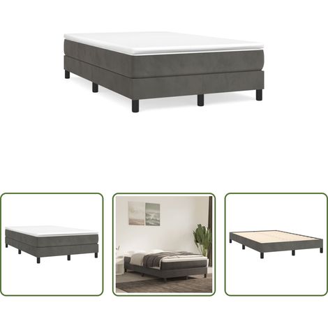 Matratze - Boxspringbett mit Matratze Dunkelgrau 120x190 cm Samt (1/5)