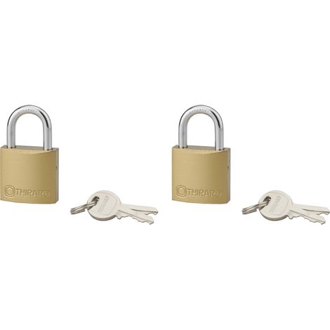 THIRARD - Lot de 2 cadenas TYPE 1, intérieur, 30mm, anse acier cémenté, 4 clés, s'entrouvrant - THIRARD (1/2)