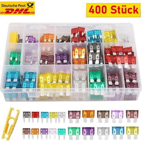 Assortiment de fusibles automobiles avec extracteur pour voiture, moto, camping-car et bateau (1/5)