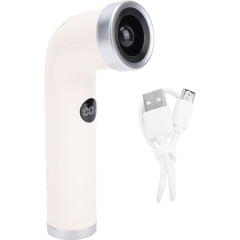 Handventilator ohne Rotorblätter, wiederaufladbar, Typ C, Digitalanzeige, klein, tragbar, Kühlung für Reisen und Outdoor-Aktivitäten, aprikosenfarben