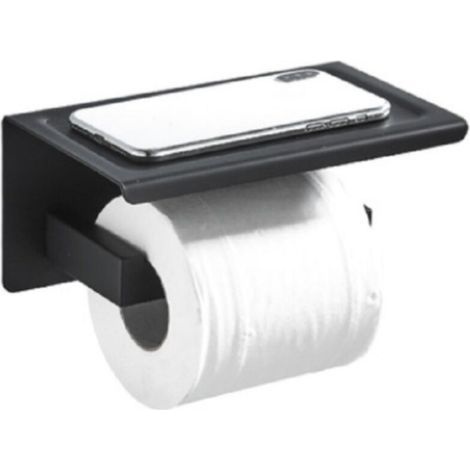 pair Distributeur papier WC avec étagère LOFT-GAME noir mat - Noir
