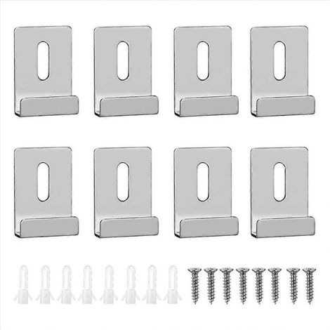 Lot de 8 pinces pour miroir à fixer au mur, crochets et supports de miroir en métal (1/5)