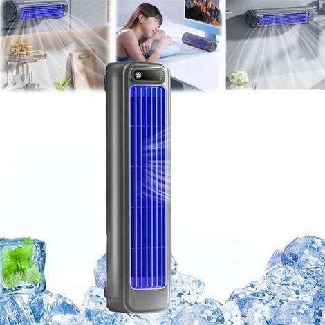 Climatiseur Portable - Ventilateur Tour 3 Vitesses - Refroidissement Rapide Sans Eau - Batterie 2000 mAh - Silencieux - Pour Bureau Chambre Table de Chevet - 1 Pièce (1/4)