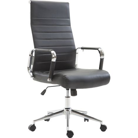 Silla de oficina sintética negra con asiento giratorio acolchado BUR10239 (1/4)