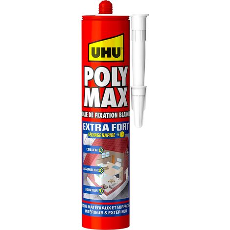 Mastic de fixation Uhu Poly Max Extra Fort 300g – Pour bois, béton, pierre, métal – Application facile en espaces confinés