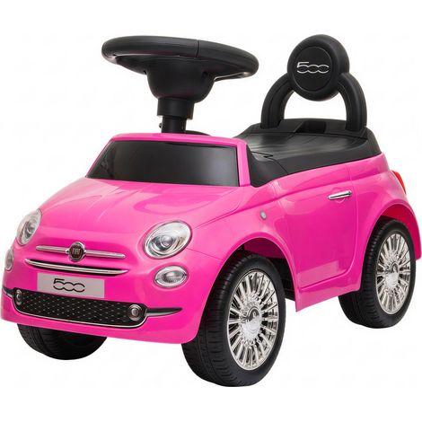 Porteur enfant 12-36 mois licence Fiat avec musique, klaxon et coffre sous siège en PP, rose (1/5)