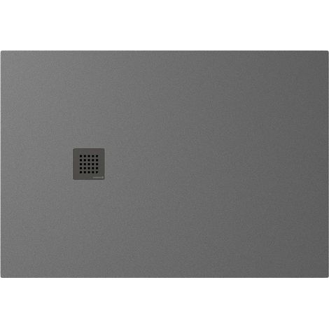 Receveur de douche en marbre coulé TRENECA 130x90cm, découpable selon vos demandes, gris mat (1/4)