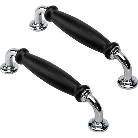 2 pomelli per porte vintage neri da 128 mm, maniglie per ante di armadi, maniglie per cassetti, maniglie per ante di mobili e armadi (1/4)