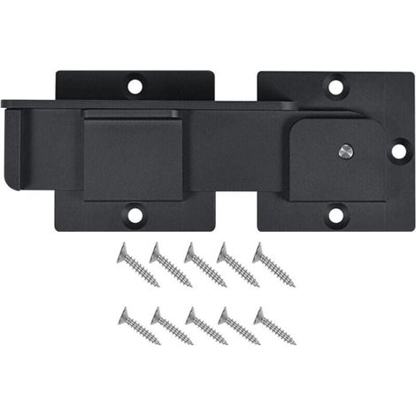 Loquet de portail rabattable de 19,1 cm avec trou de cadenas, loquet de porte réglable en alliage d'aluminium robuste de 4 mm pour porte coulissante et battante, portail extérieur, clôture (1/4)