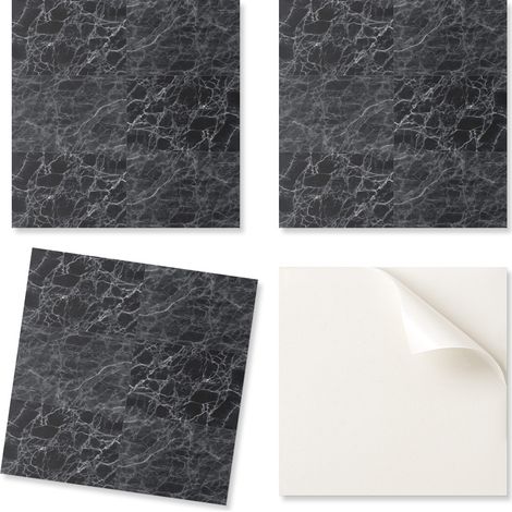Paquete de baldosas de PVC con dise帽o para sal贸n, autoadhesivas, con estampado de m谩rmol veteado, 20x20x20 cm.
