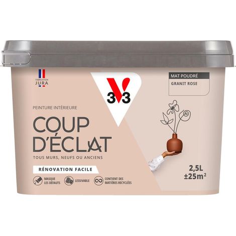 Peinture murale intérieure Coup d'Éclat® V33 Granit rose Mat Poudré 2,5L