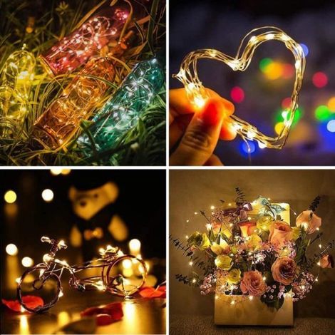 Guirlande Lumineuse LED Bouchon - 7pcs - Blanc Chaud - 2m - 20 LEDs - Piles Incluses (1/4)