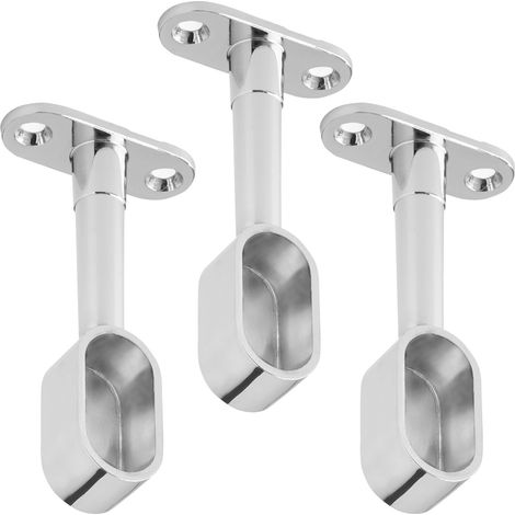3 Stück Schrankstangenhalter Endstück für ovale Kleiderstangen (30 x 15 mm) Chrom poliert höhenverstellbar 84 - 112 mm Kleiderstangenträger Schrankstangenträger Endstücke von SOTECH