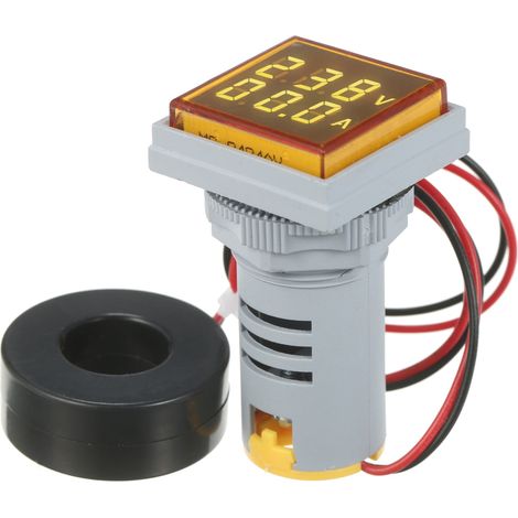 Voltímetro-amperímetro digital cuadrado miniatura, pantalla LED doble, indicador de voltaje y corriente, monitor de panel de CA, CA 60-500 V CA 0-100 A (1/5)