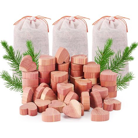 Boules en Bois de Cèdre Anti-Mites Naturelles, Lot de 53 (1/5)
