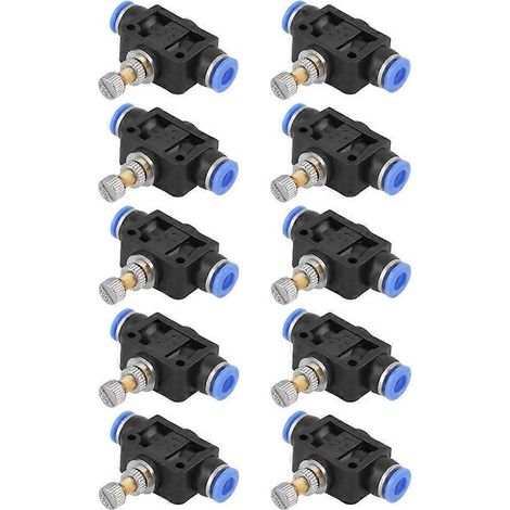 10 Stück/Set Push-In-Drehzahlregler 6 mm Pneumatik-Luftdurchflussregelventil-Anschluss (1/4)