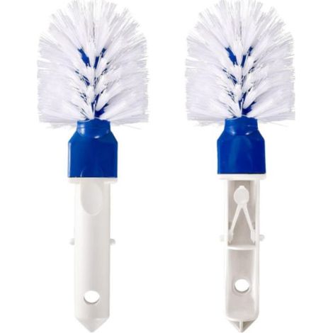 1 Brosse d'angle de piscine, tête ronde, poils résistants non rayants, compatible manche télescopique 3 à 3,3 cm, pour piscine hors sol et creusée, spa, salle de bain et cuisine (1/5)