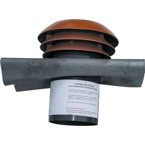Ent/sort air toiture rouge diam 125mm - Atlantic 464055