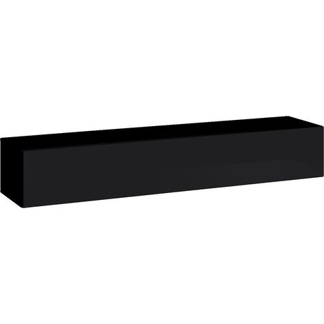Mobile TV sospeso 180cm colore nero collezione SWITCH. Finiture lucide.
