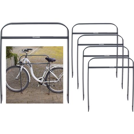 5 x Fahrradanlehnbügel 115 x 76 cm Flachstahl 13 mm Anthrazit Einbetonieren Fahrradständer Parker Typ H (1/5)
