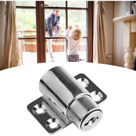 Loquet de ventilation à clé pour porte coulissante, verrou antivol de sécurité, verrou de sécurité enfant pour fenêtre, gris clair (1/5)
