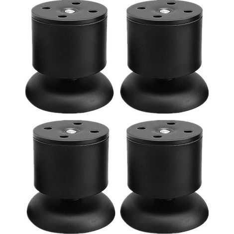 Linghhang – Lot de 4 pieds de meuble réglables 6cm – Acier inoxydable avec tapis en caoutchouc – Installation facile avec vis incluses (1/5)
