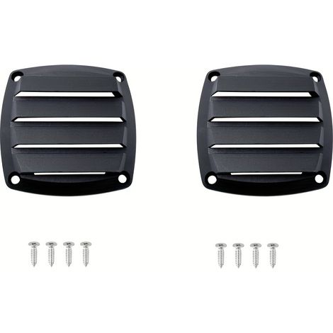 Lot de 2 panneaux de ventilation en nylon noir de haute qualité pour camping-cars, avec persiennes pour l'évacuation de l'air et la dissipation de la chaleur (1/5)