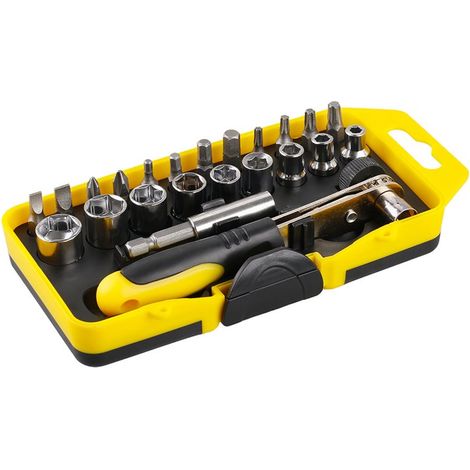 LEVIOR Doppelseitiges Ratschenset mit Bits und Adaptern 1/4" 23-teilig 18421.01 (1/2)