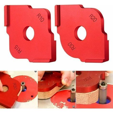 2-teiliges Schnellbohrer-Set für Holzplatten, Winkelspannvorrichtung, hochpräzise Suchermuster, Holzbearbeitungswerkzeug – Rot, R10-15-R20-30, von DEBUNS (1/5)