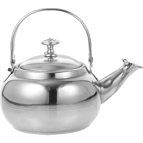 Praktischer Wasserkocher aus Edelstahl, ideal zum Erhitzen von Wasser. – 18 x 14,5 x 12 cm – Silber (1/4)