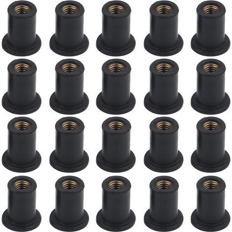 20 M4 Gumminietmuttern – Gummi mit Messingmutter für Motorräder, Kajaks und Kanus (1/5)