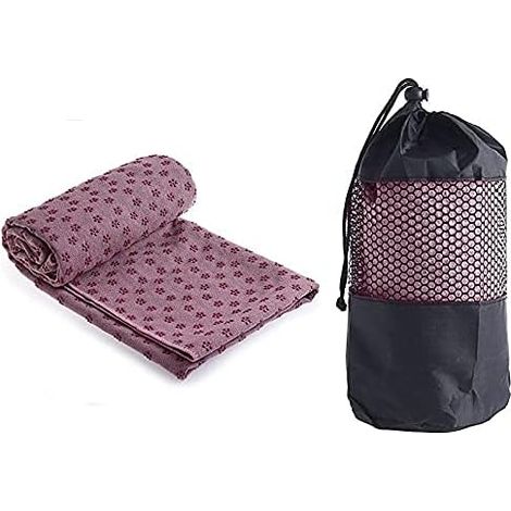 Yoga Handtuch rutschfest (183x61cm) – Mikrofaser Yogatuch schnelltrocknend, Antirutsch Yogahandtuch ideal für Hot Yoga