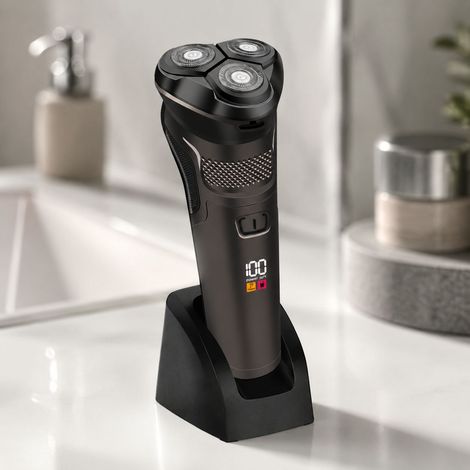 Rasoir Électrique Homme 3 Têtes Flottantes USB Rechargeable Étanche IPX7 Écran LCD Autonomie 90 Jours (1/5)