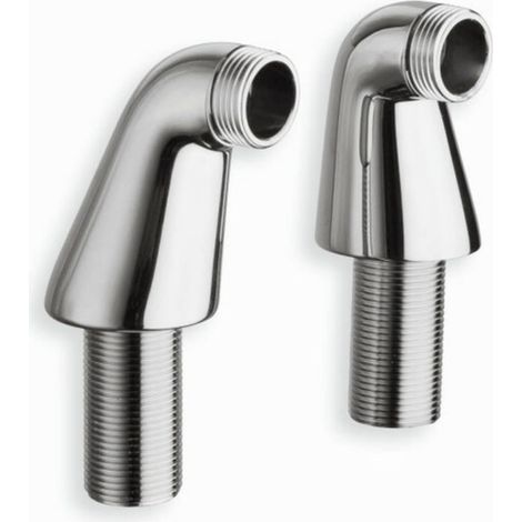 colonnettes chrome pour baignoire - LOT DE 2-inclinées- excentriques- mâle 20x27 (3/4) aux 2 extrémités (1/5)