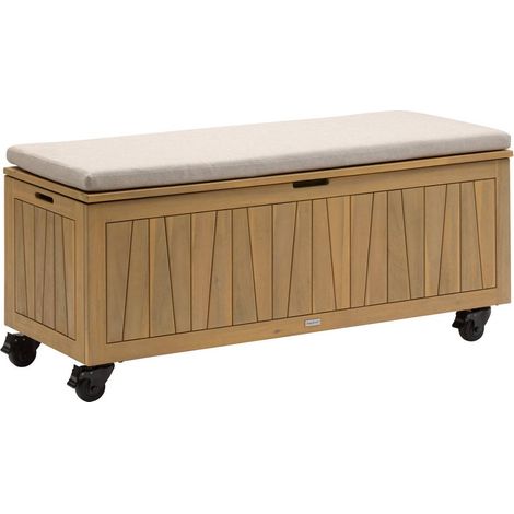 Cassapanca 210l con sedile lodgia beige acacia - Hespéride