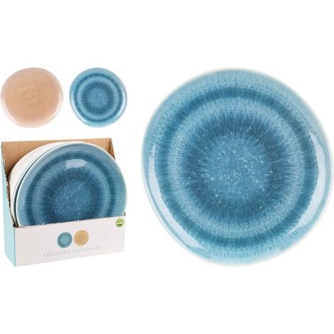 EXPOSITOR 12 PLATOS MELAMINA 26CM COLORES SURTIDOS