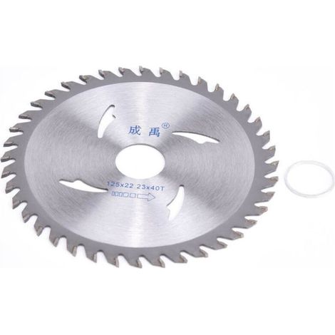 Lame de scie circulaire en carbure pour le travail du bois, 125 x 22,23 x 40 dents (1/4)