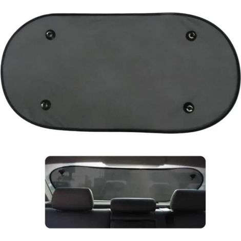 Pare Soleil Vitre Lunette Arriere Voiture Repliable Noir a Ventouse 50 x 100 cm - 366