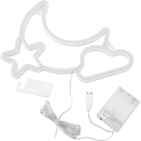 Panneau néon étoile et lune, lumière LED colorée, pour chambre à coucher, salon, jeu (1/5)