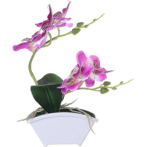 Orchidées artificielles en pot, décoration de fête-Purple