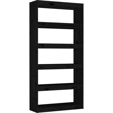 Maison Exclusive - Libreria/Divisorio Nero 80x30x167,4 cm Legno Massello di Pino