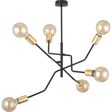 Orno GIRO lampada a sospensione nera e dorata elegante