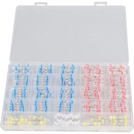 420-piece set of heat-shrinkable butt wire connectors, translucent waterproof solder butt wiring terminal kit