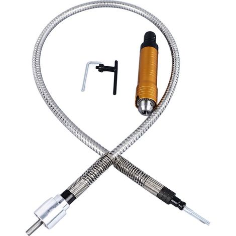Protexion Flexible Shaft Adapter DQZQ4202 Convertisseur Flexible en Acier Inoxydable 3/8'' 15cm pour Perceuse électrique Extension Durable (1/5)