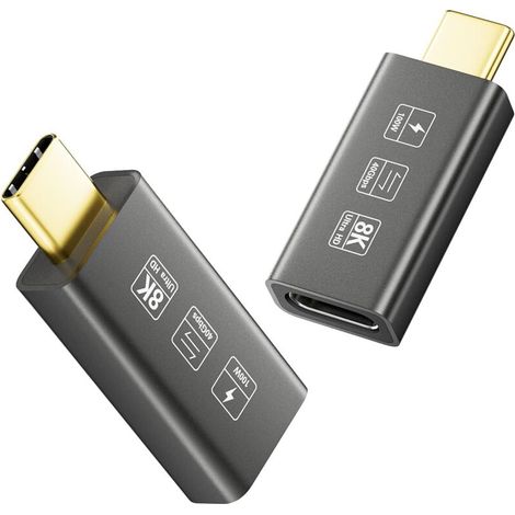USB4 8K Extension Connector 2pc/Pack Straight Male and Female Thunderbolt 4 Compatible Type C Converters 8K@60Hz Video 240w Fast Charging 40gbps Data NPTERBL