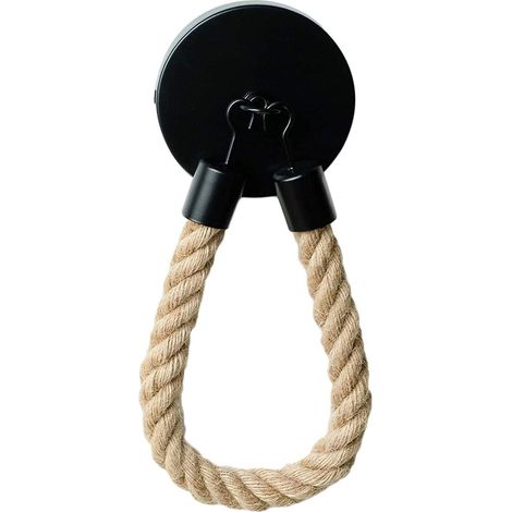 Wall Mounted Toilet Roll Holder Stainless Steel And Hemp Rope Wall Mounted Retro Paper Roll Holder Vintage Toilet Paper Holder Towel Holder (1/4)