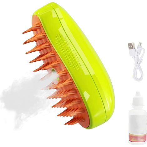 Katzendampfbürste, 3-in-1, für langes und kurzes Fell, sanfte Massage, für Hunde und Katzen (1/5)