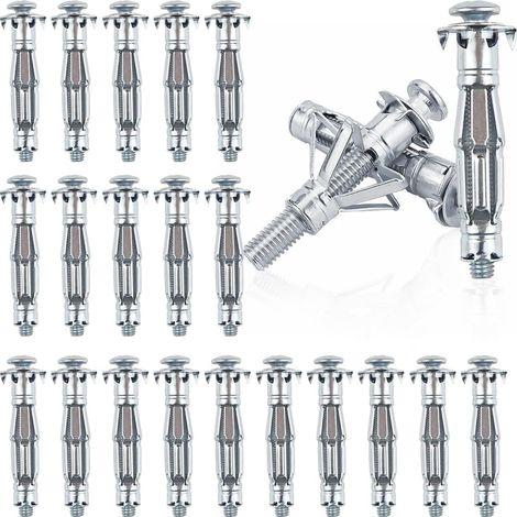 20 Stück Chevilles à Expansion en Métal M6x52mm Ancrages en Métal pour Cavité Cheville Molly Placo Charge Lourde Cheville Brique Creuse pour Plaques de Plâtre Creuses Murs Creux (1/5)